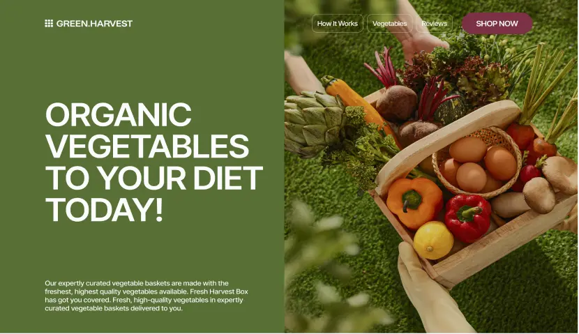 ORGANIC VEGETABLES TO YOUR DIET TODAY!
