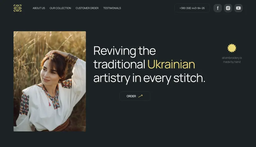 Reviving the traditional Ukrainian artistry in every stitch.